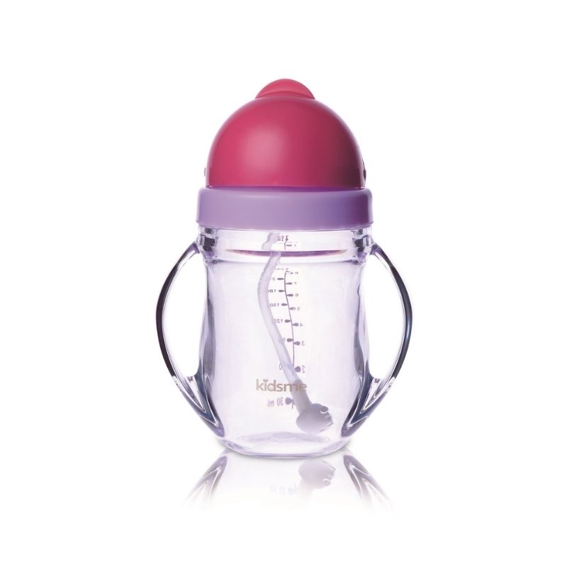 Εκπαιδευτικό Κύπελλο με καλαμάκι Kidsme 240ml Lavender 9m+