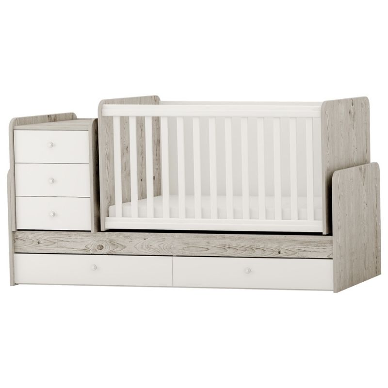 Πολυμορφικό Κρεβάτι Κούνια Arbor Baby  Junior Δρυς Λευκό