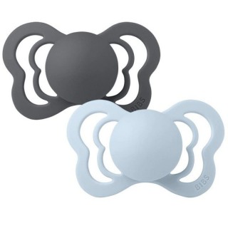 Πιπίλες BIBS Couture Silicone Iron Baby Blue One size 2 τμχ.