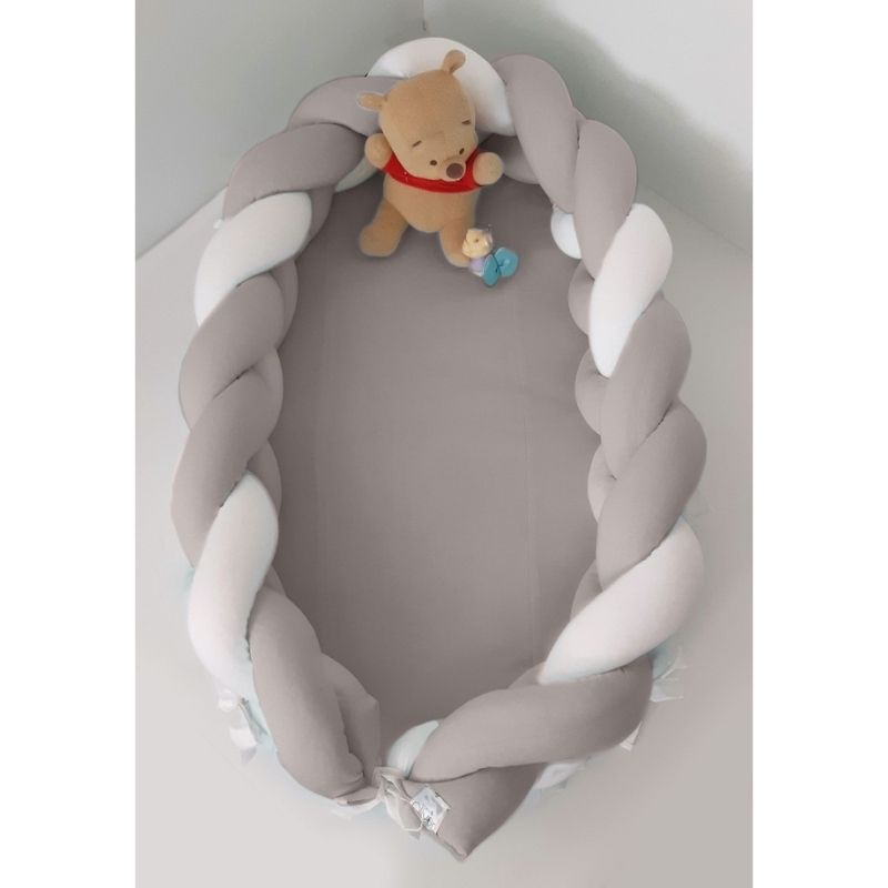 Βρεφική Φωλιά Baby Oliver με αποσπώμενη Πλεξούδα Λευκή Μόκα