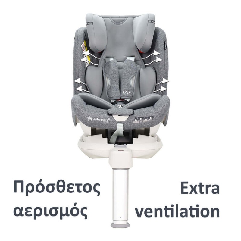 Κάθισμα Αυτοκινήτου Bebe Stars Apex 360° Isofix 0-36kg Black