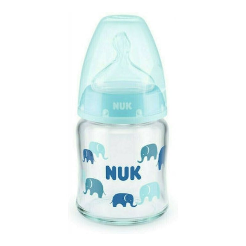 Γυάλινο μπιμπερό NUK First Choice Plus Elephant (PP) 120ml με θηλή Silic