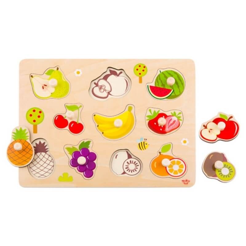 Ξύλινο Εκπαιδευτικό Puzzle Tooky Toy Fruits (10τμχ.)