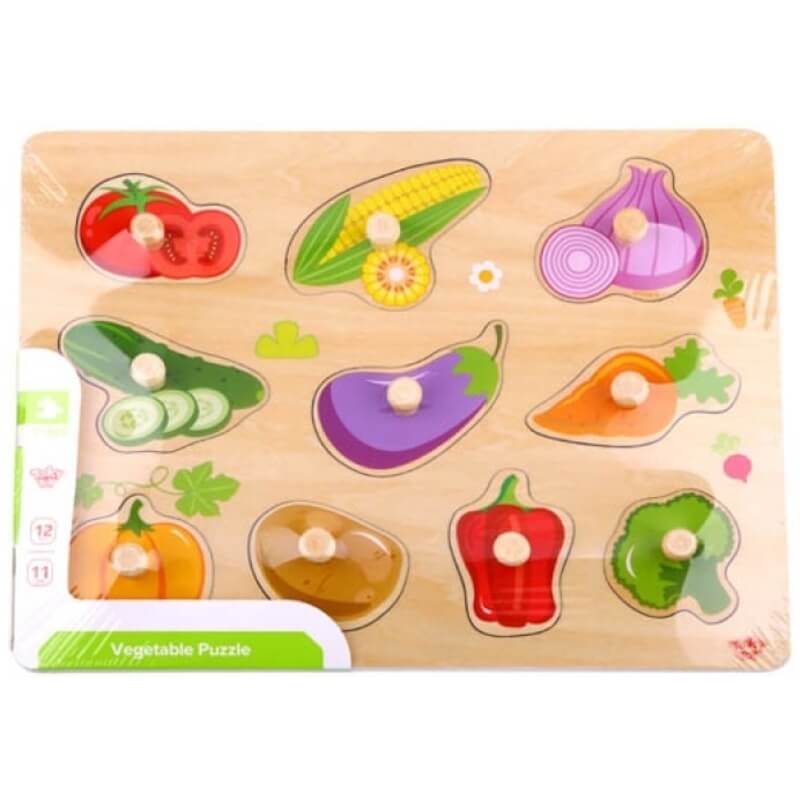 Ξύλινο Εκπαιδευτικό Puzzle Tooky Toy Vegetables (10τμχ.)