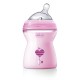 Μπιμπερό πλαστικό, θηλή σιλικόνης Chicco Natural Feeling 250ml Ροζ