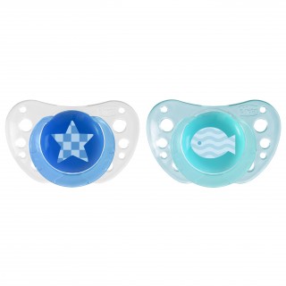Πιπίλα σιλικόνης Chicco Physio Air Μπλε 6-16m 2τμχ
