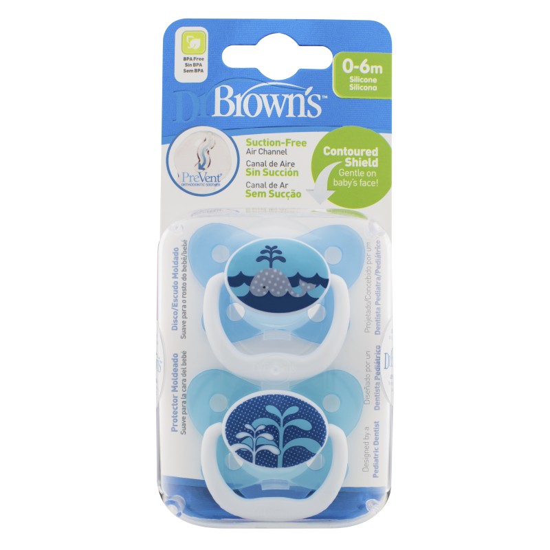 Πιπίλα πεταλούδα ορθοδοντική Dr.Brown's, επίπεδο 1, Μπλε (2τμχ)