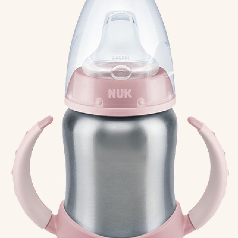Ανοξείδωτο Μπιμπερό εκπαίδευσης NUK First Choice 125ml Pink