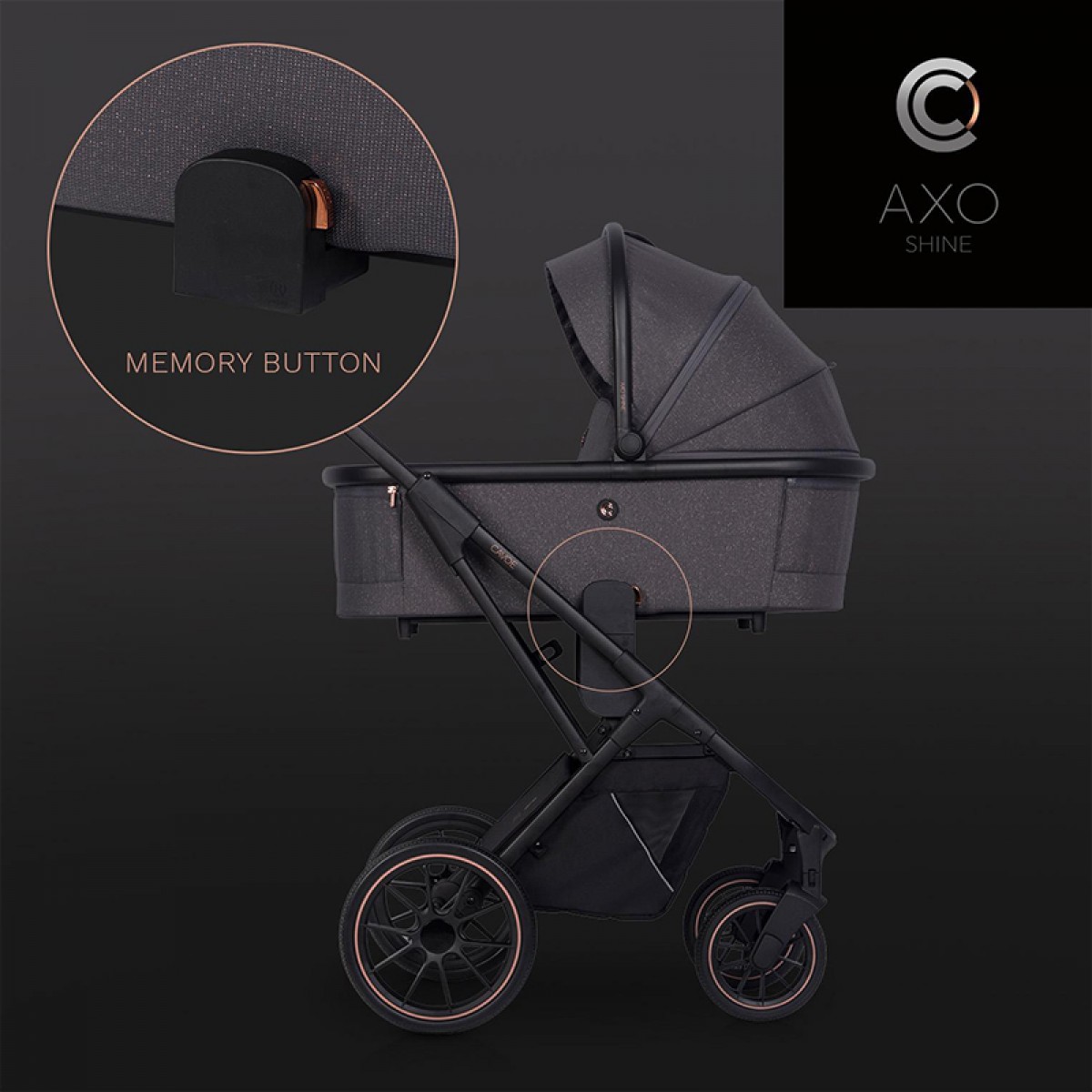 Πορτ Μπεμπέ για παιδικό καρότσι Cavoe Axo Shine French Grey