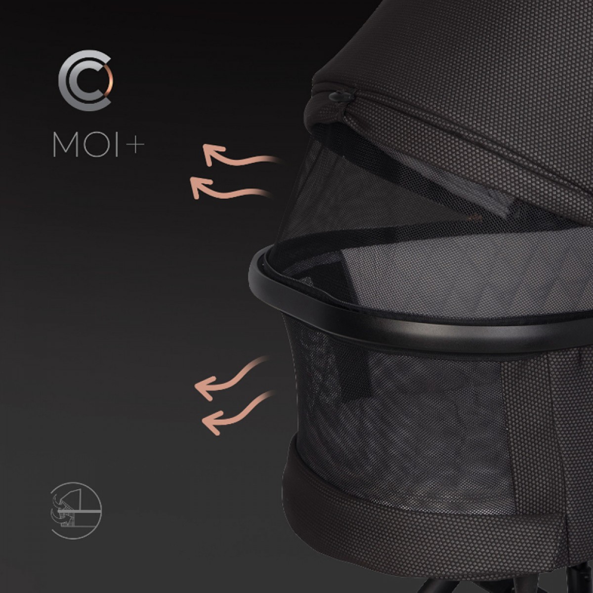 Πορτ Μπεμπέ για παιδικό καρότσι Cavoe Moi+ Meteorite