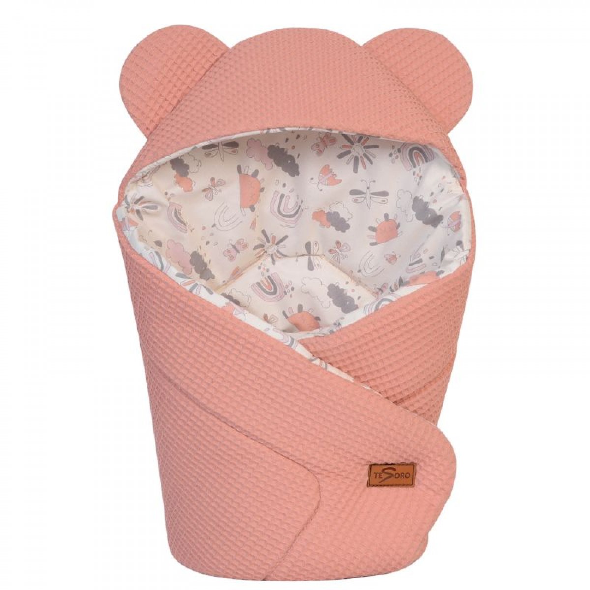 Κουβέρτα για Κάθισμα Αυτοκινήτου & Port Bebe Tesoro Waffle Coral