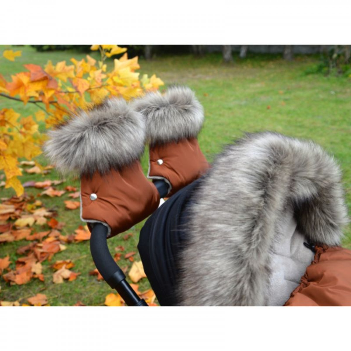 Γάντια Καροτσιού Tesoro Χούφτα με Γούνα Cinnamon