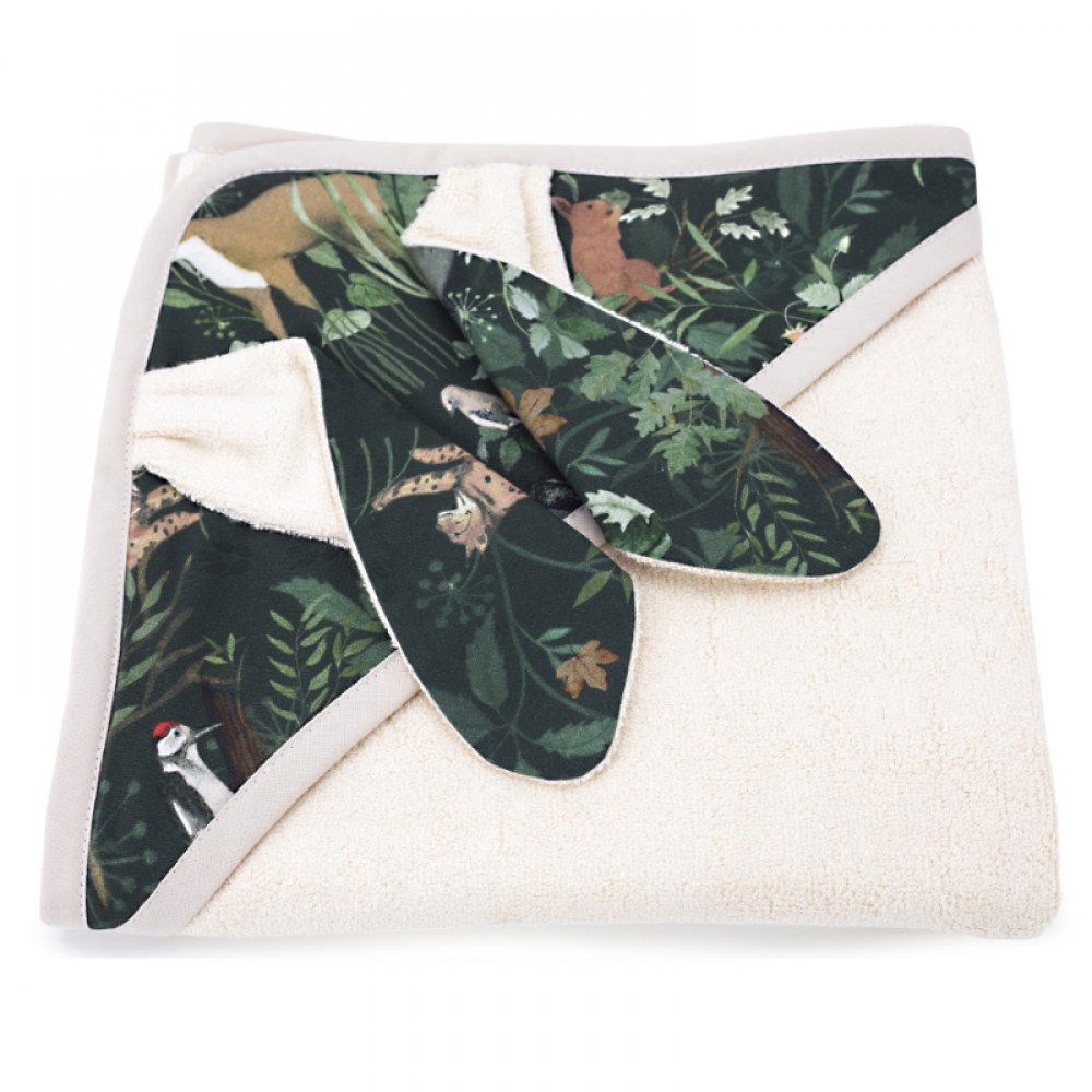 Πετσέτα με κουκούλα Makaszka Bamboo Woodland (S)