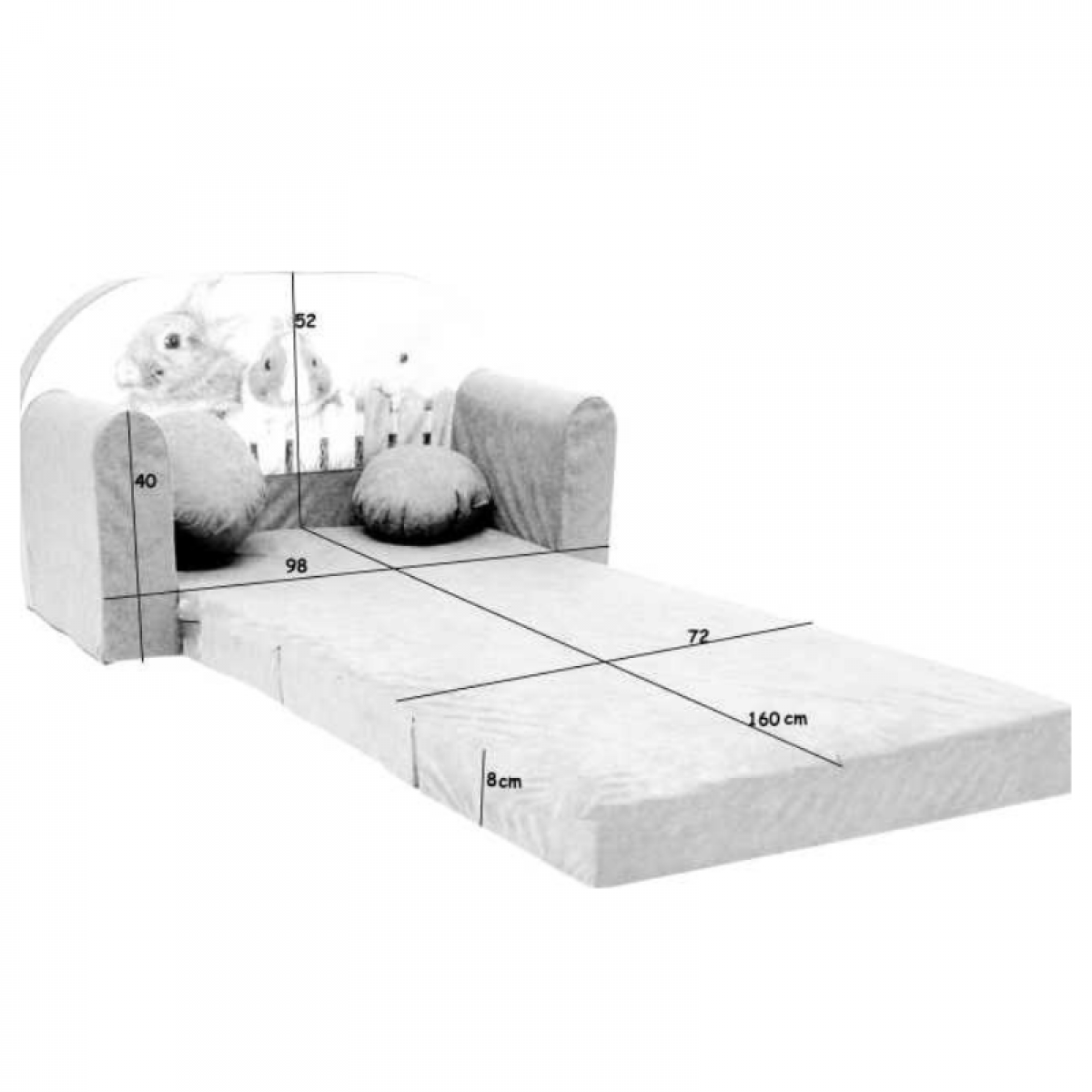 Καναπεδάκι Αναδιπλούμενο Welox Grey Shapes