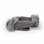 Γάντια Καροτσιού Tesoro με Γούνα Black