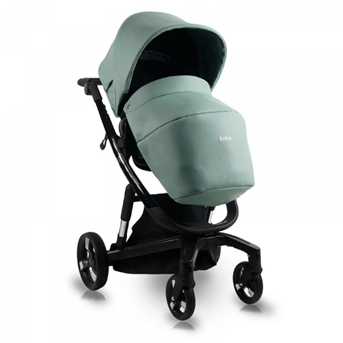 Πολυκαρότσι iBebe iStop 2in1 Black Gloss/Pistachio