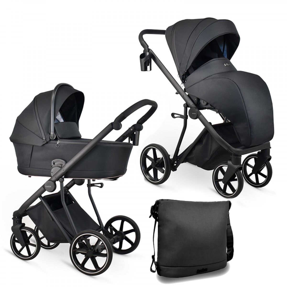 Πολυκαρότσι iBebe Next2 2in1 Black