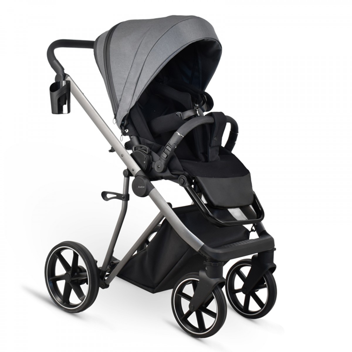 Πολυκαρότσι iBebe Next2 2in1 Grey