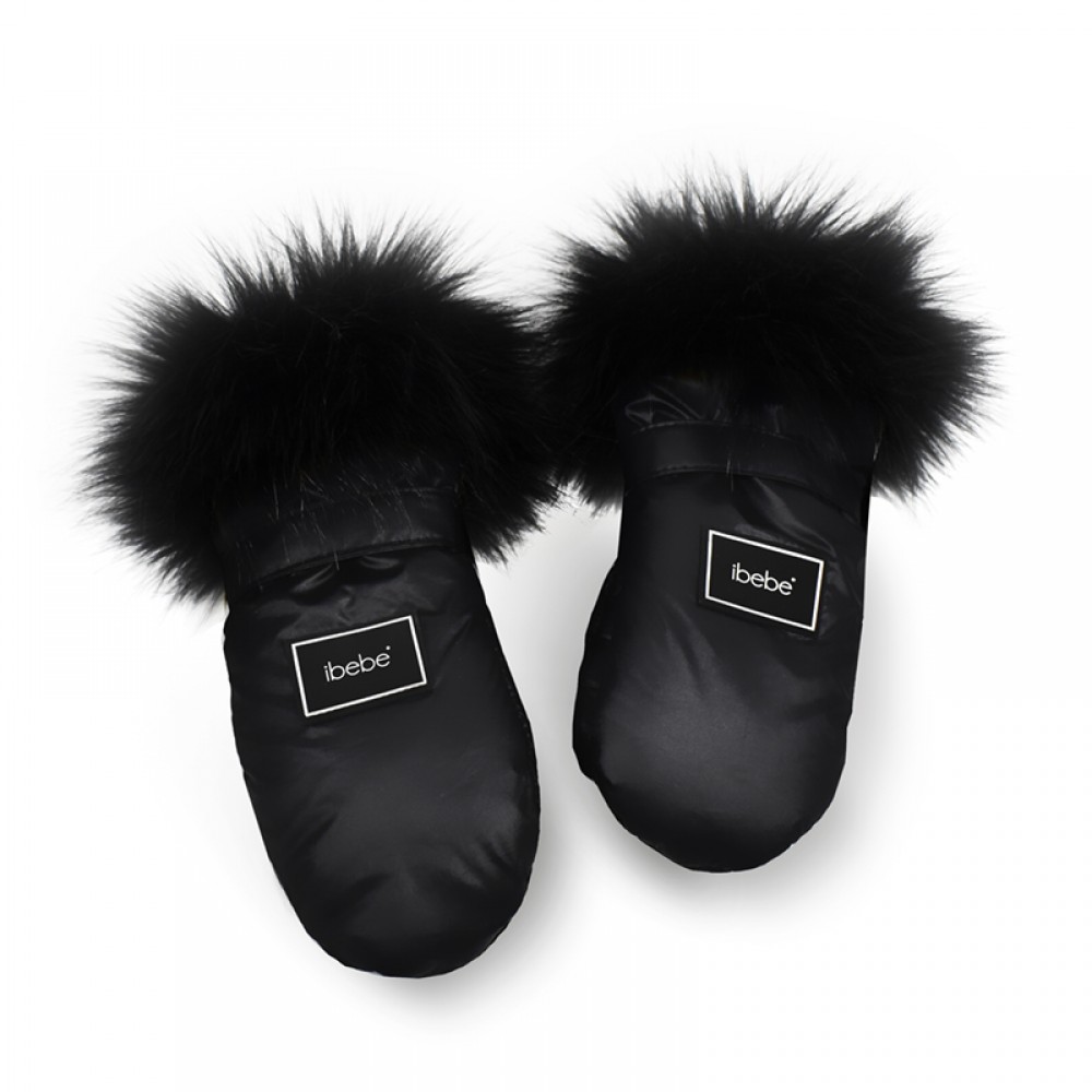 Αδιάβροχα Γάντια Καροτσιού iBebe Thermo Black Gloss