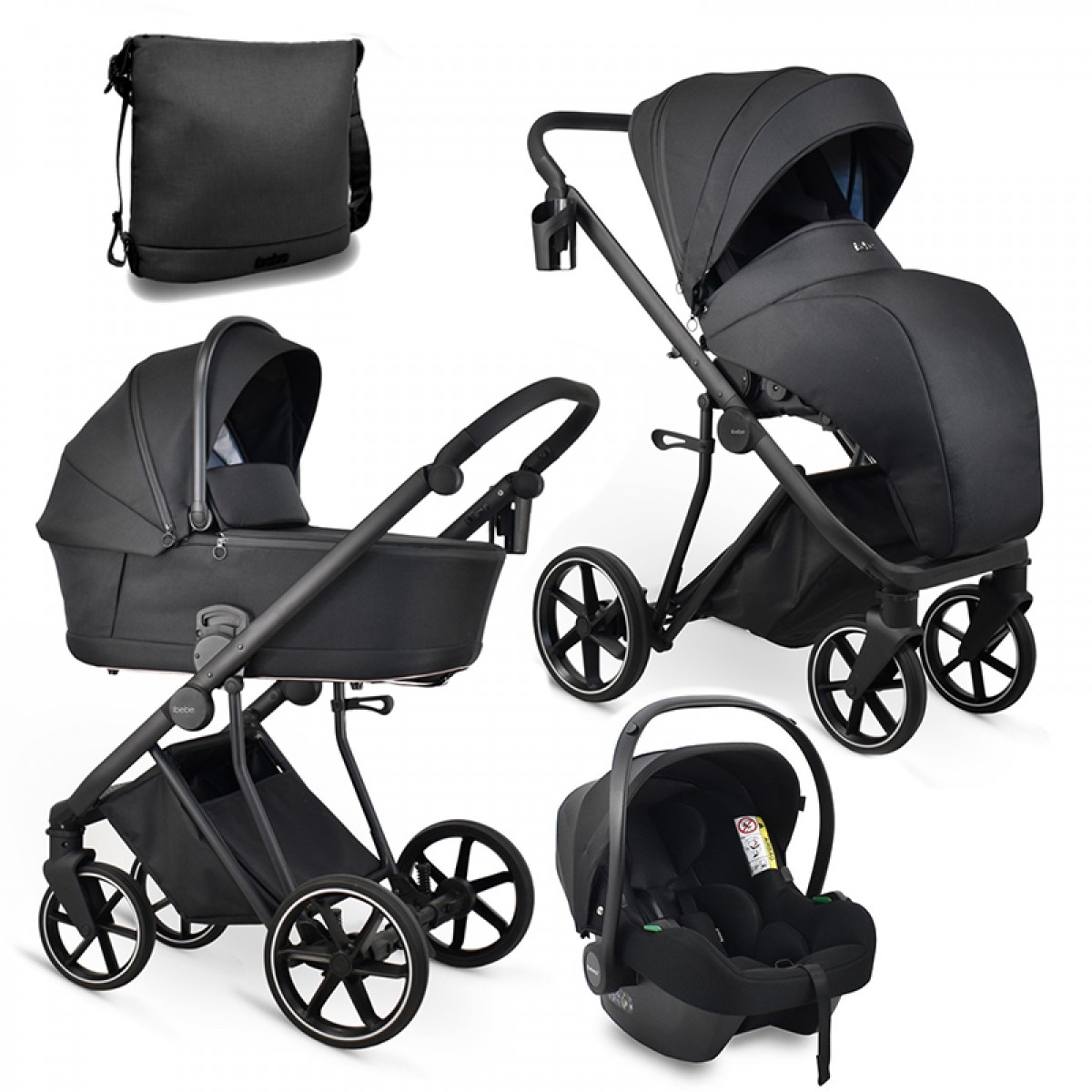 Πολυκαρότσι iBebe Next2 3in1 Black