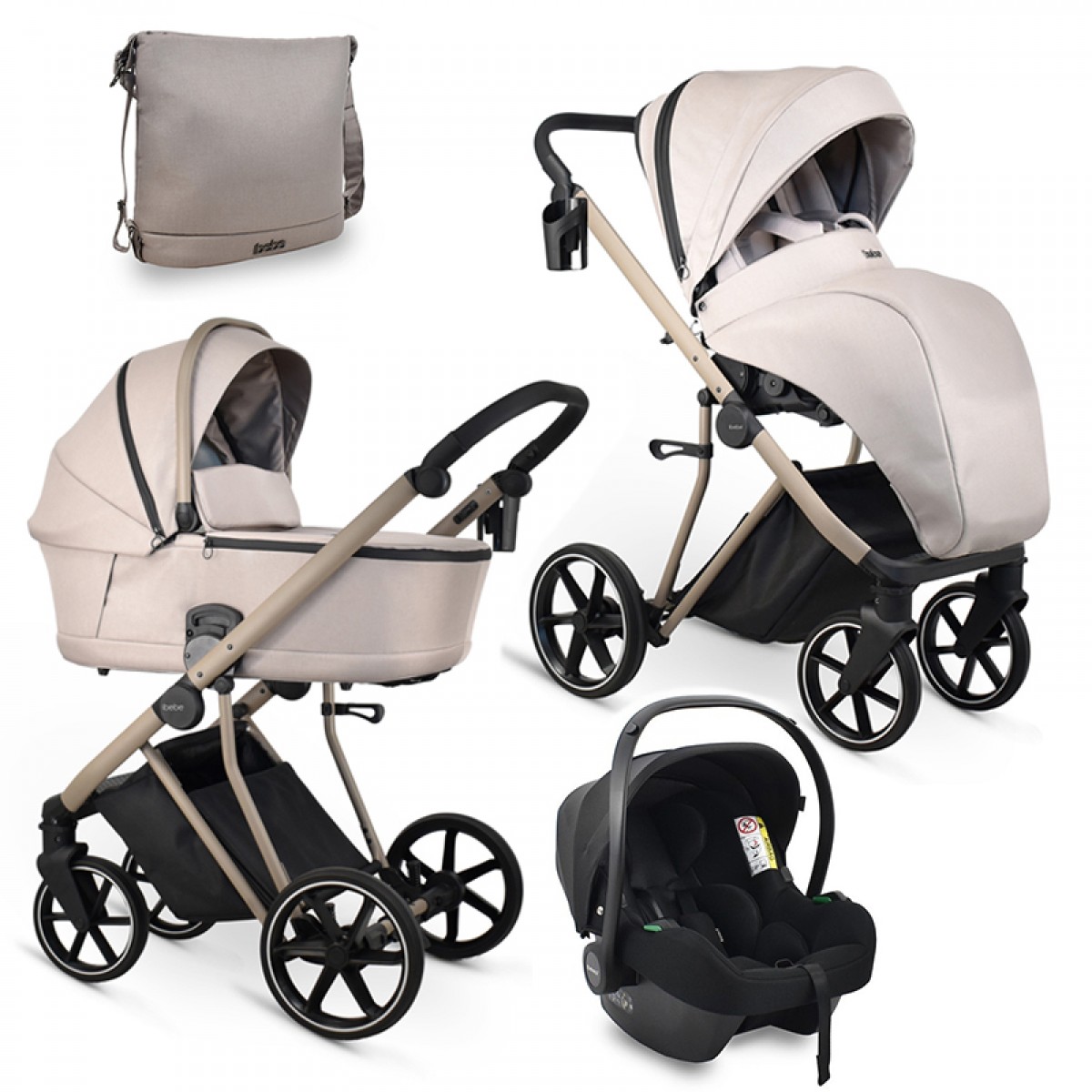 Πολυκαρότσι iBebe Next2 3in1 Beige