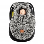 Ποδόσακος Καροτσιού / Καθίσματος Αυτοκινήτου iBebe Mini Me Velour Grey / Black Leopard