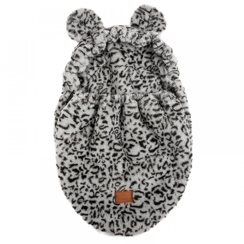 Ποδόσακος Καροτσιού / Καθίσματος Αυτοκινήτου iBebe Mini Me Velour Grey / Black Leopard