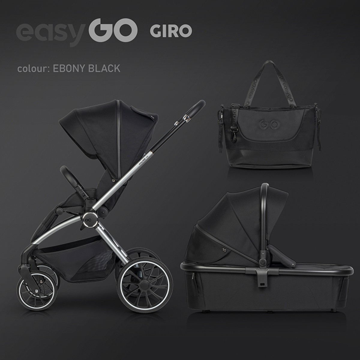 Πολυκαρότσι EasyGo Giro 2in1 Ebony Black