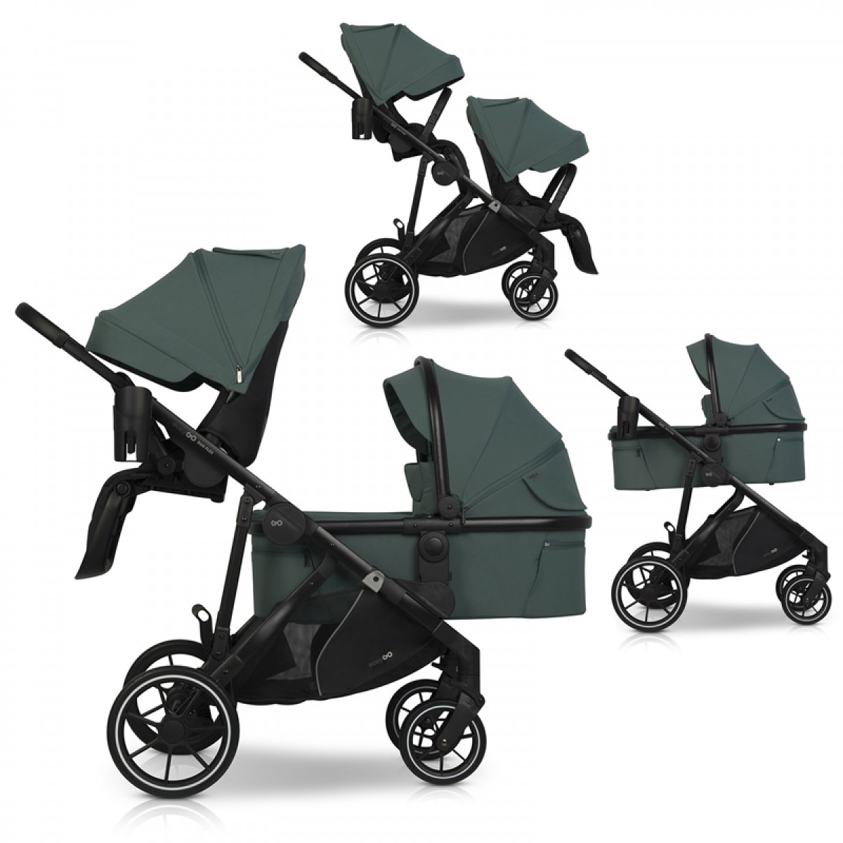 Καρότσι Διδύμων Eurocart EasyGo Duoflex Sage Green (2+1)