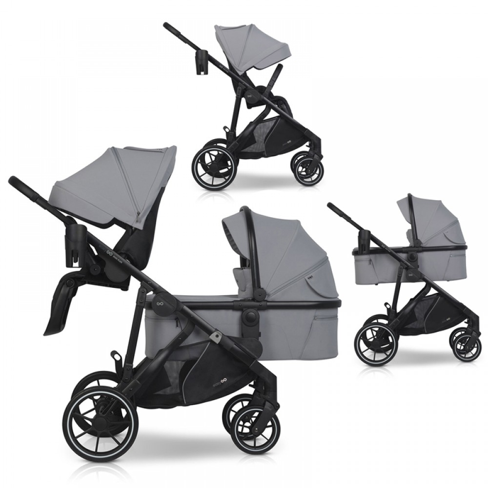 Καρότσι Διδύμων Eurocart EasyGo Duoflex Cloudy Grey (1+1)