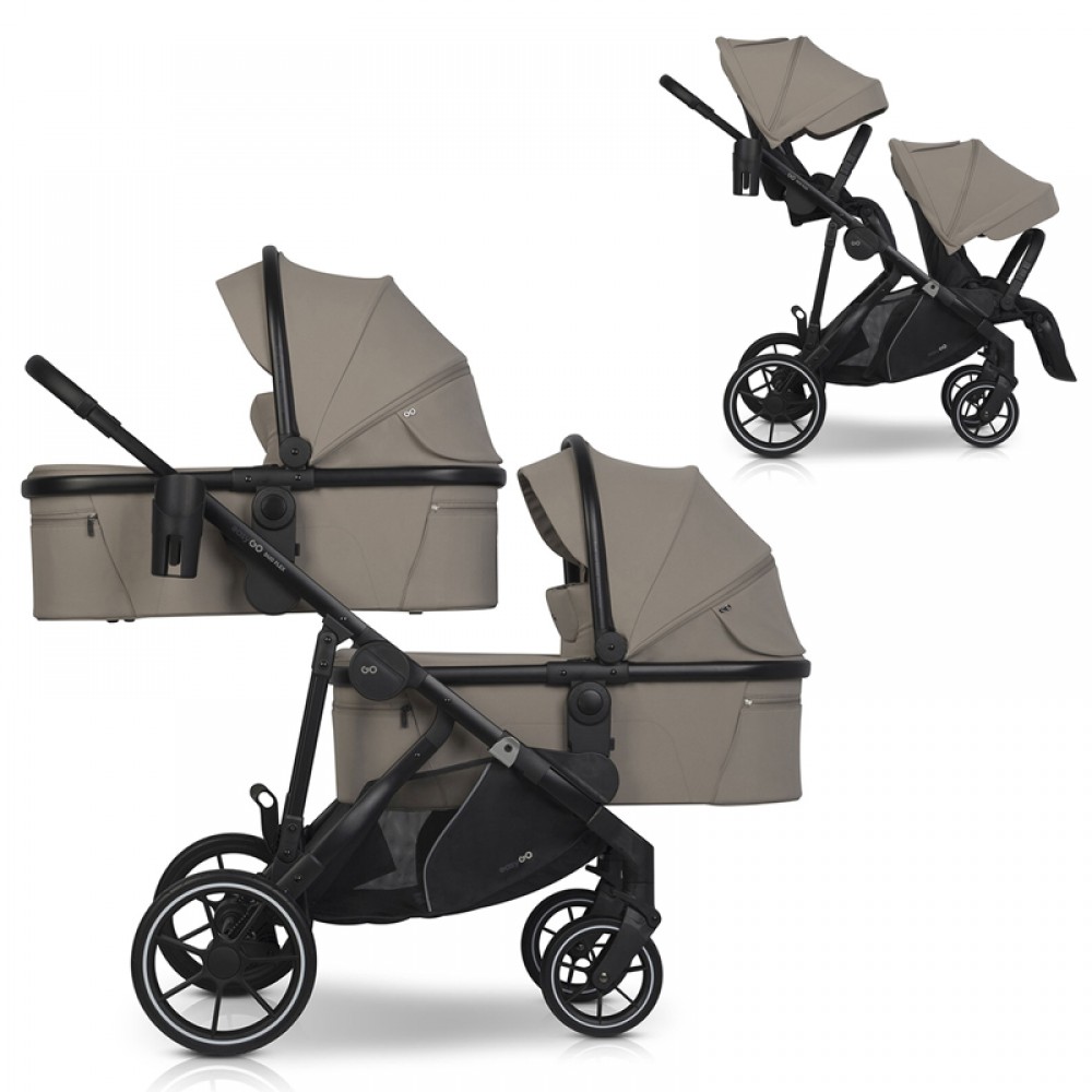 Καρότσι Διδύμων Eurocart EasyGo Duoflex Savana Beige (2+2)