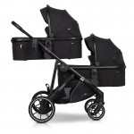 Καρότσι Διδύμων Eurocart EasyGo Duoflex Ebony Black (2+2)