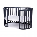 Βρεφικό Κρεβάτι Waldin 7in1 Oval 78x128cm Grafite