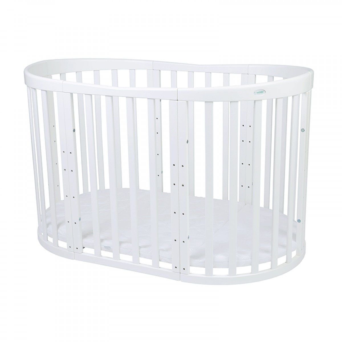 Βρεφικό Κρεβάτι Waldin 7in1 Oval 78x128cm White