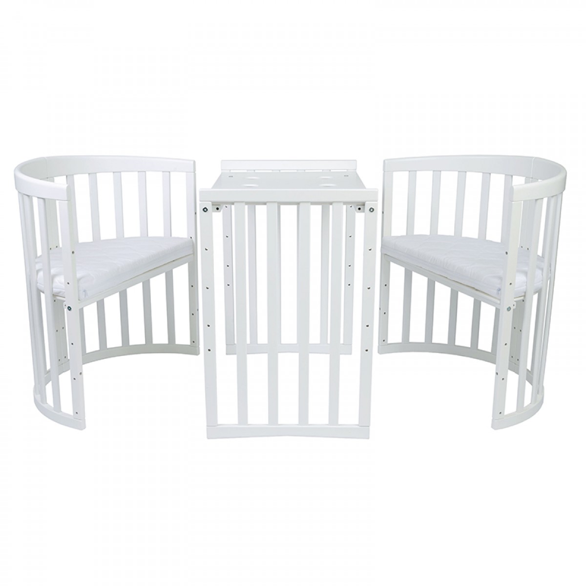 Βρεφικό Κρεβάτι Waldin 7in1 Oval 78x128cm White