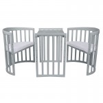 Βρεφικό Κρεβάτι Waldin 7in1 Oval 78x128cm Grey
