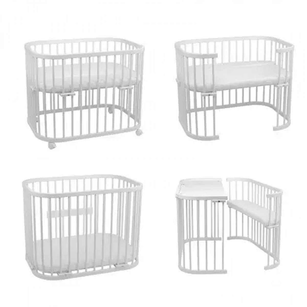 Βρεφικό Κρεβάτι Waldin 5in1 72x103cm White