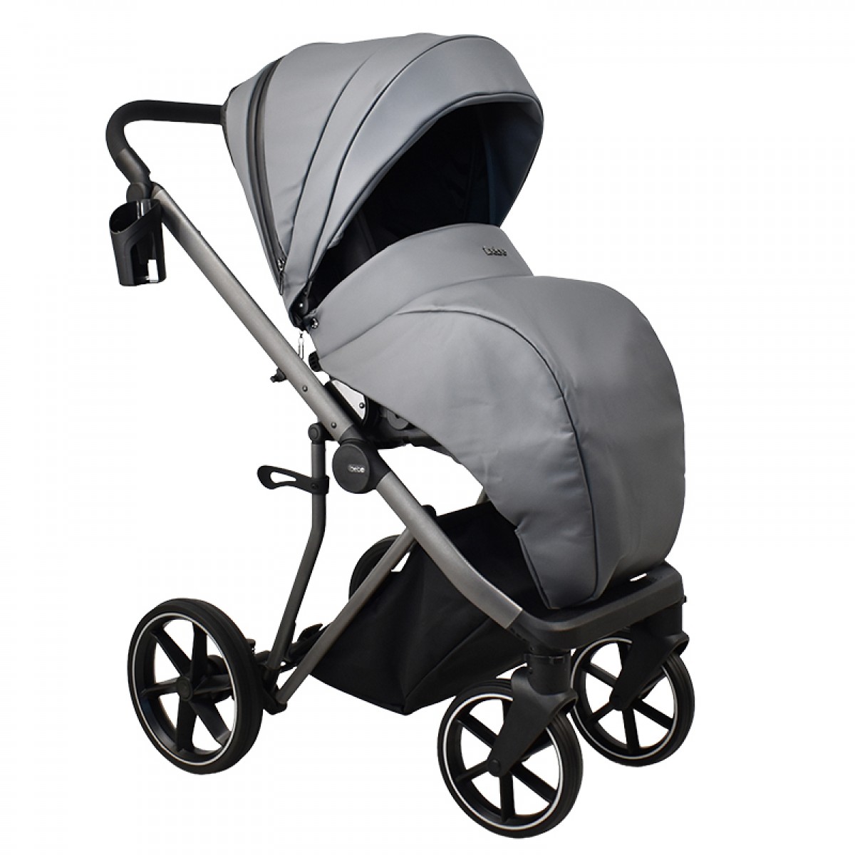 Πολυκαρότσι iBebe Next2 2in1 Eco Leather Grey