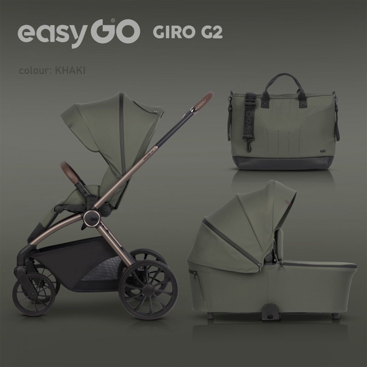 Πολυκαρότσι EasyGo Giro G2 2in1 Khaki