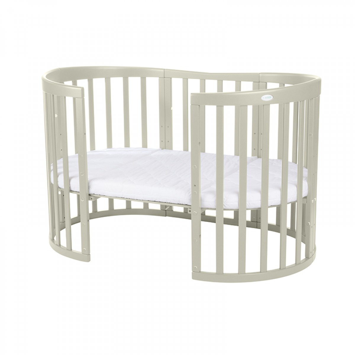 Βρεφικό Κρεβάτι Waldin 7in1 Oval 78x128cm Olive