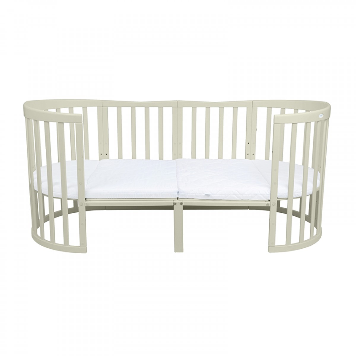 Βρεφικό Κρεβάτι Waldin 7in1 Oval 78x128cm Olive